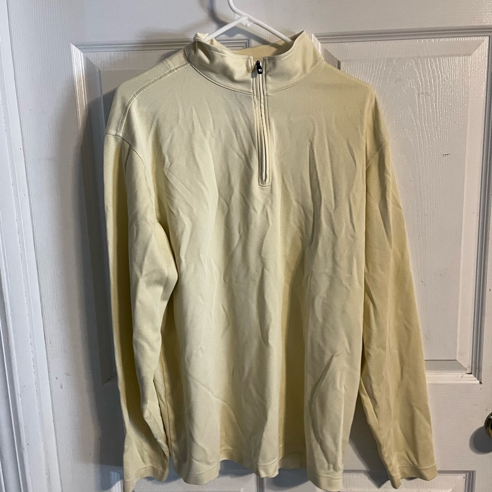 FootJoy Men's Zip-Up Sweater in Cream